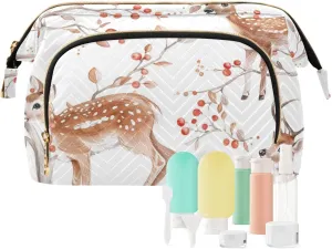 Watercolor Painting Reindeer Travel Bag Waterproof Travel Bags For Women Women's Coin Change Purse for Cosmetic Travel