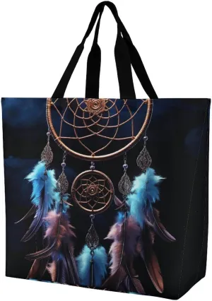 Watercolor Rabbit And Flowers Tote Bag for Women Reusable Grocery Shoulder Bag Shopping Bags for Travel, Groceries