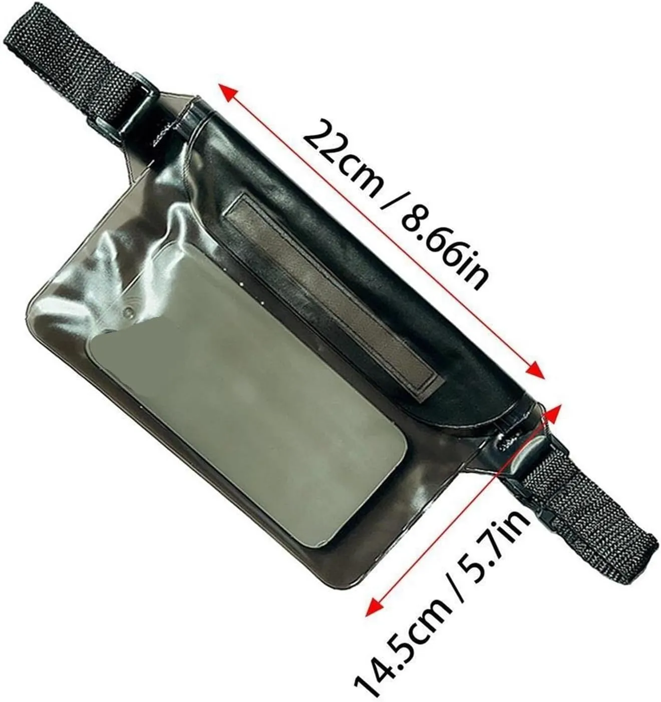 Waterproof Dry Bag Waterproof Swimming Bag Ski Drift Diving Shoulder Waist Pack Bag with Waist Strap Phone Fanny Pack Mobile Belt Bag for Rafting for Swimming,Boating(Black)