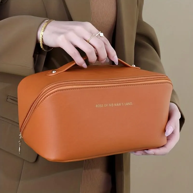 Waterproof Faux Leather Cosmetic Handbag