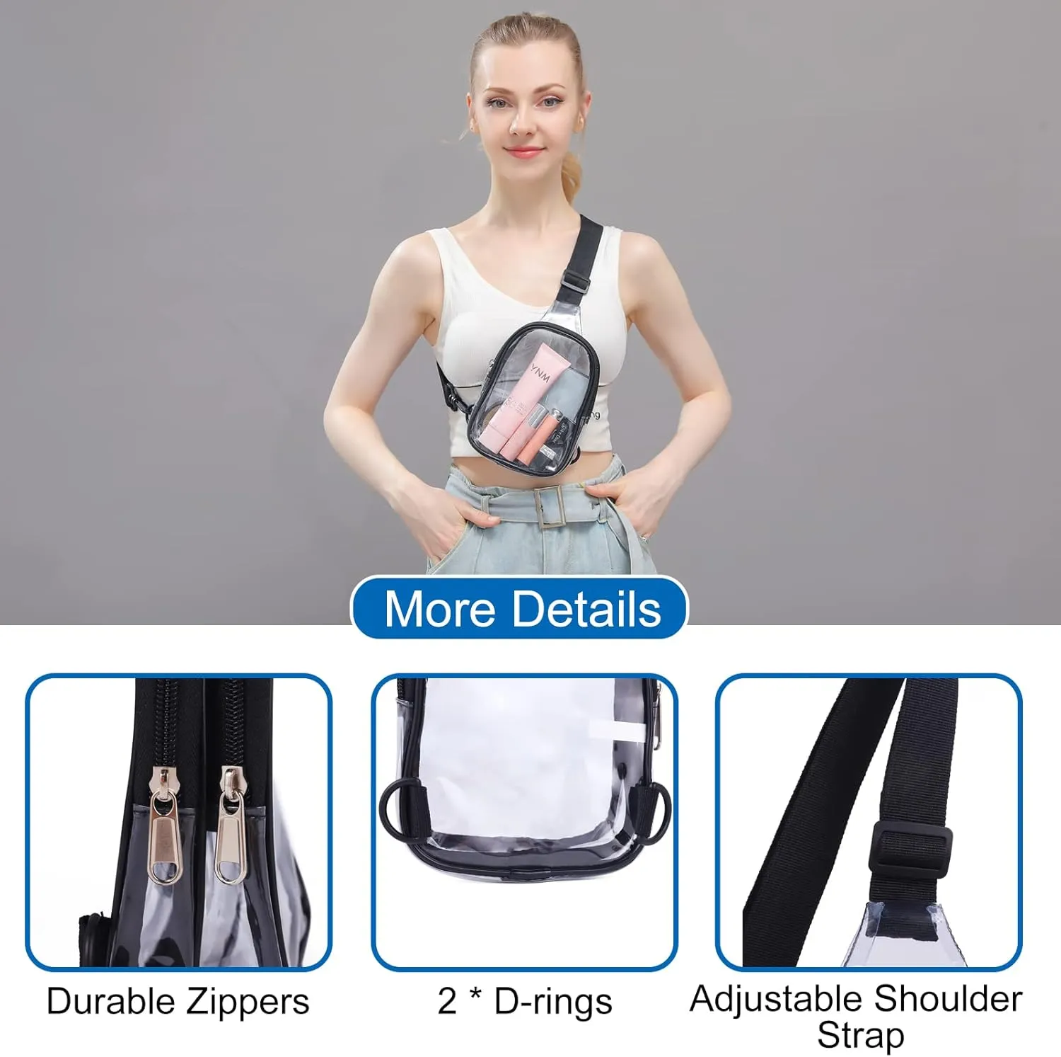 Waterproof Trendy Mini Clear Sling Bag