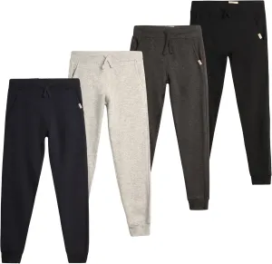 Weatherproof Vintage Boys Athletic Sweatpants - 4 Pack Athletic Basic Fleece Jogger Track Pants for Boys (4-20)