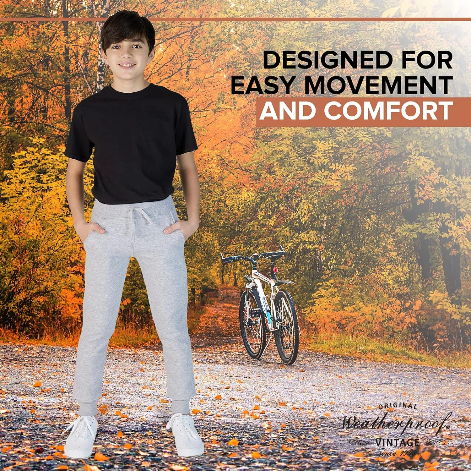 Weatherproof Vintage Boys Athletic Sweatpants - 4 Pack Athletic Basic Fleece Jogger Track Pants for Boys (4-20)
