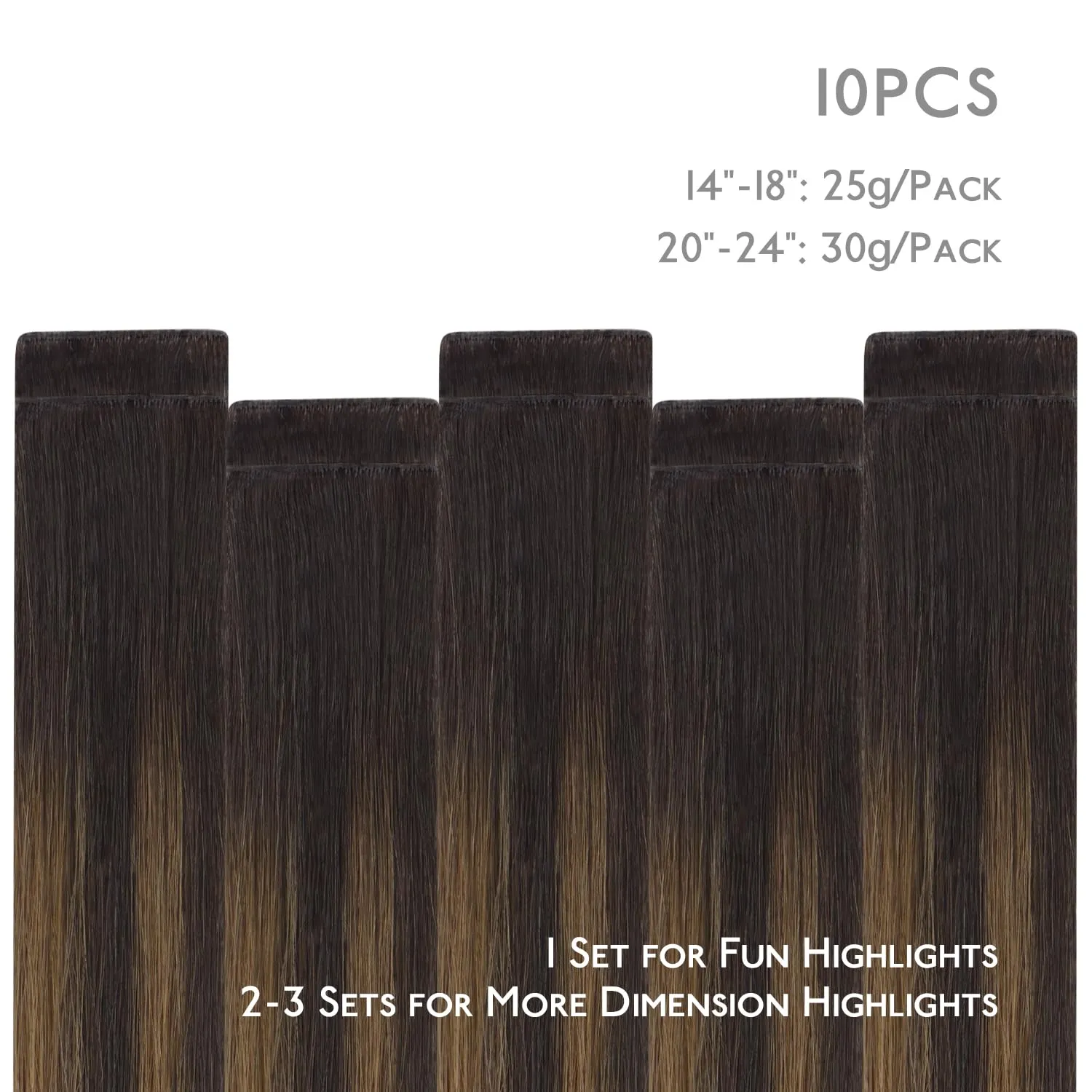 WENNALIFE Invisi Edge Tape in Hair Extensions Human Hair, 14 Inch 25g 10pcs Balayage Dark Brown Mixed Chestnut Brown Invisible Luxury Remy Hair Extensions Seamless Injected Straight Extensiones