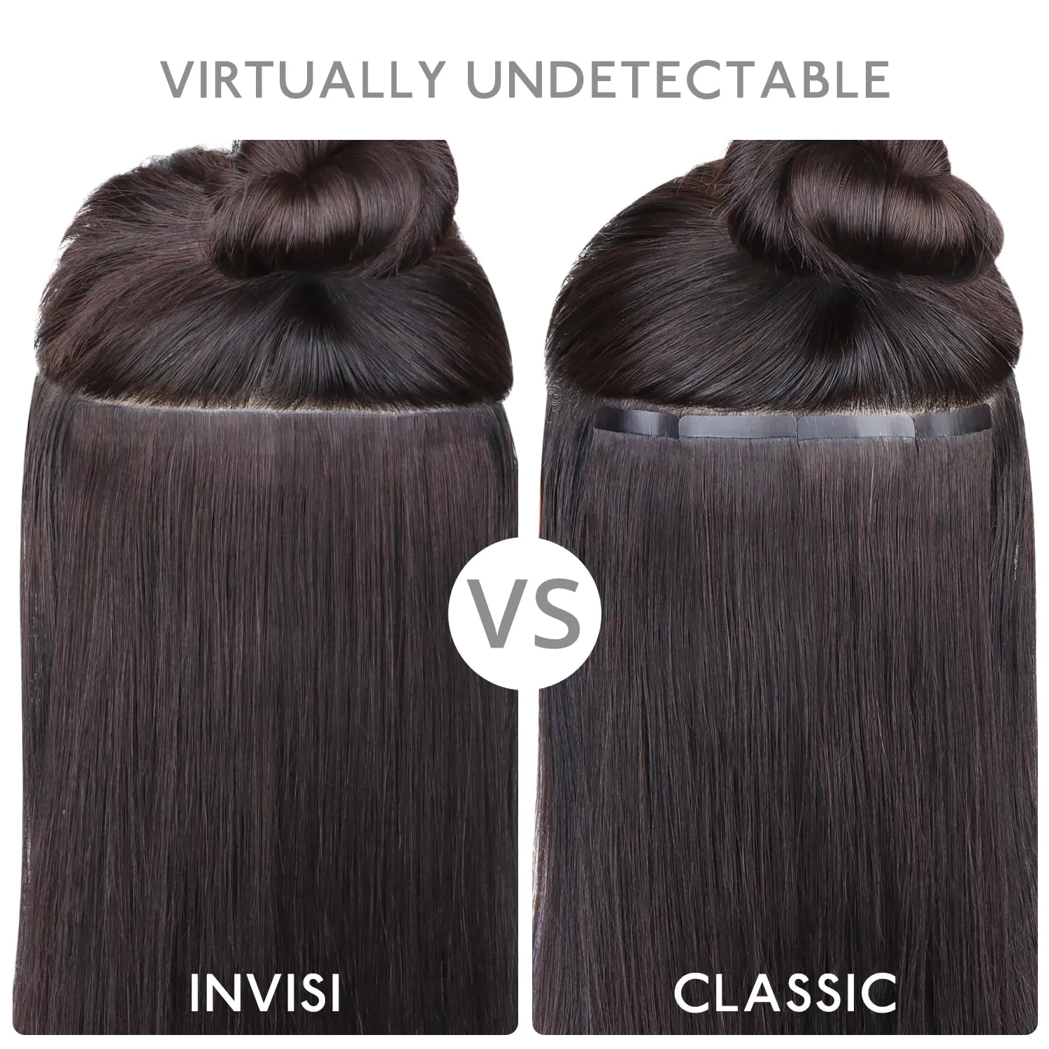 WENNALIFE Invisi Edge Tape in Hair Extensions Human Hair, 14 Inch 25g 10pcs Balayage Dark Brown Mixed Chestnut Brown Invisible Luxury Remy Hair Extensions Seamless Injected Straight Extensiones