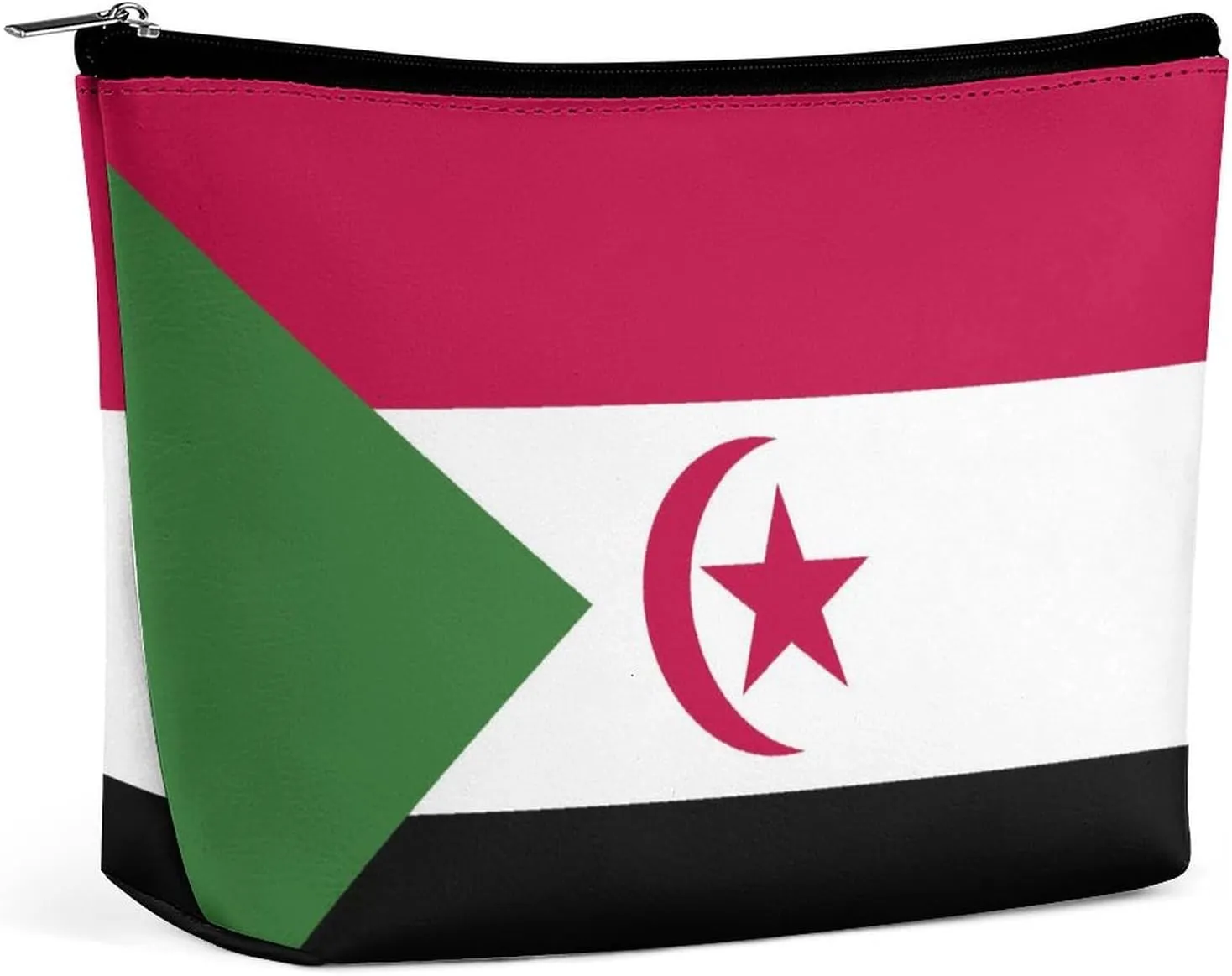 Western Sahara Flag Makeup Organizer for Women Travel Cosmetic Bag Lightweight Pouch for Purse