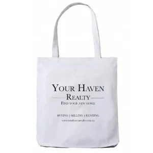 White Cotton Tote Bag with Base Gusset