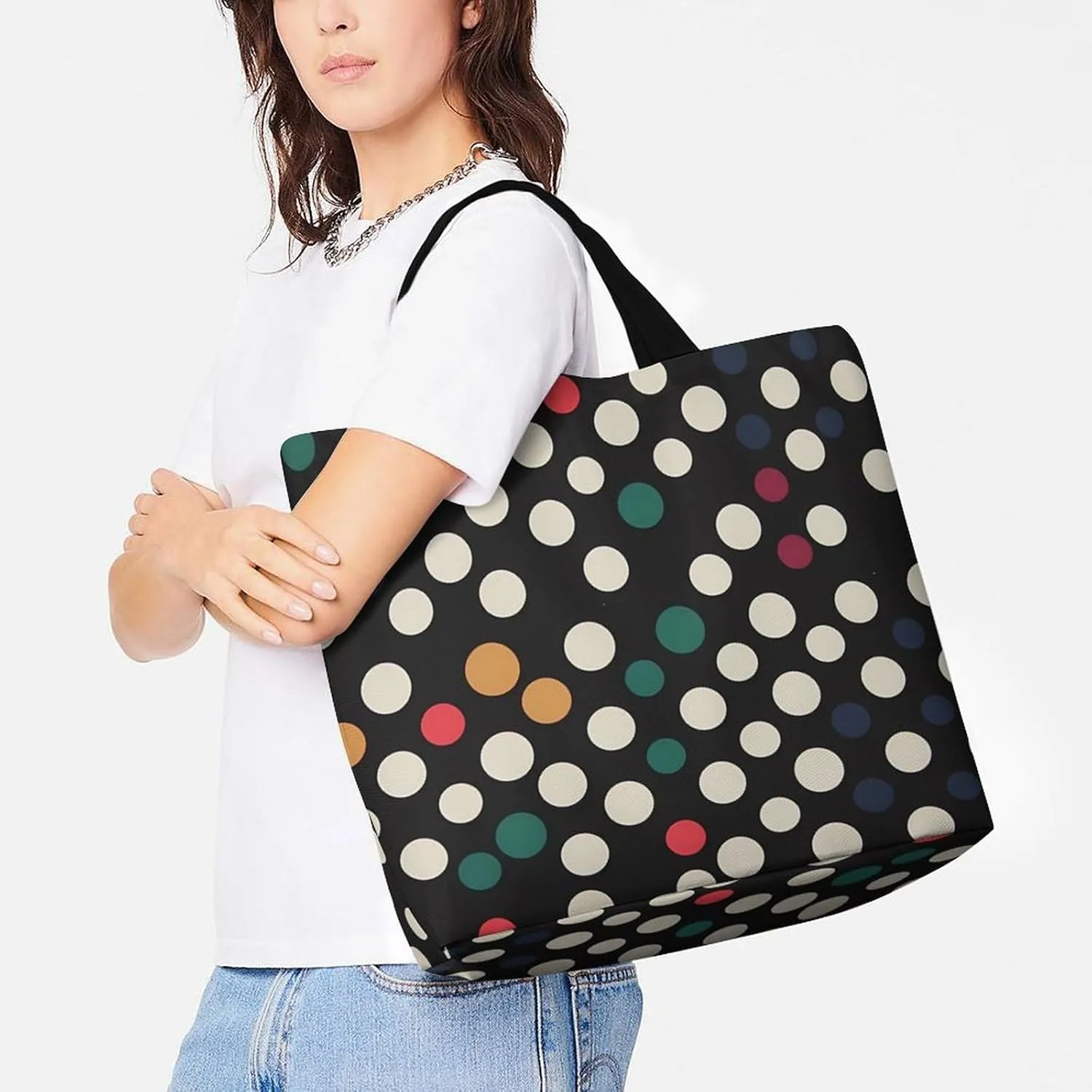 White Head Eagle Tote Bag for Women Reusable Grocery Shoulder Bags Shopping Bag for Travel, Groceries