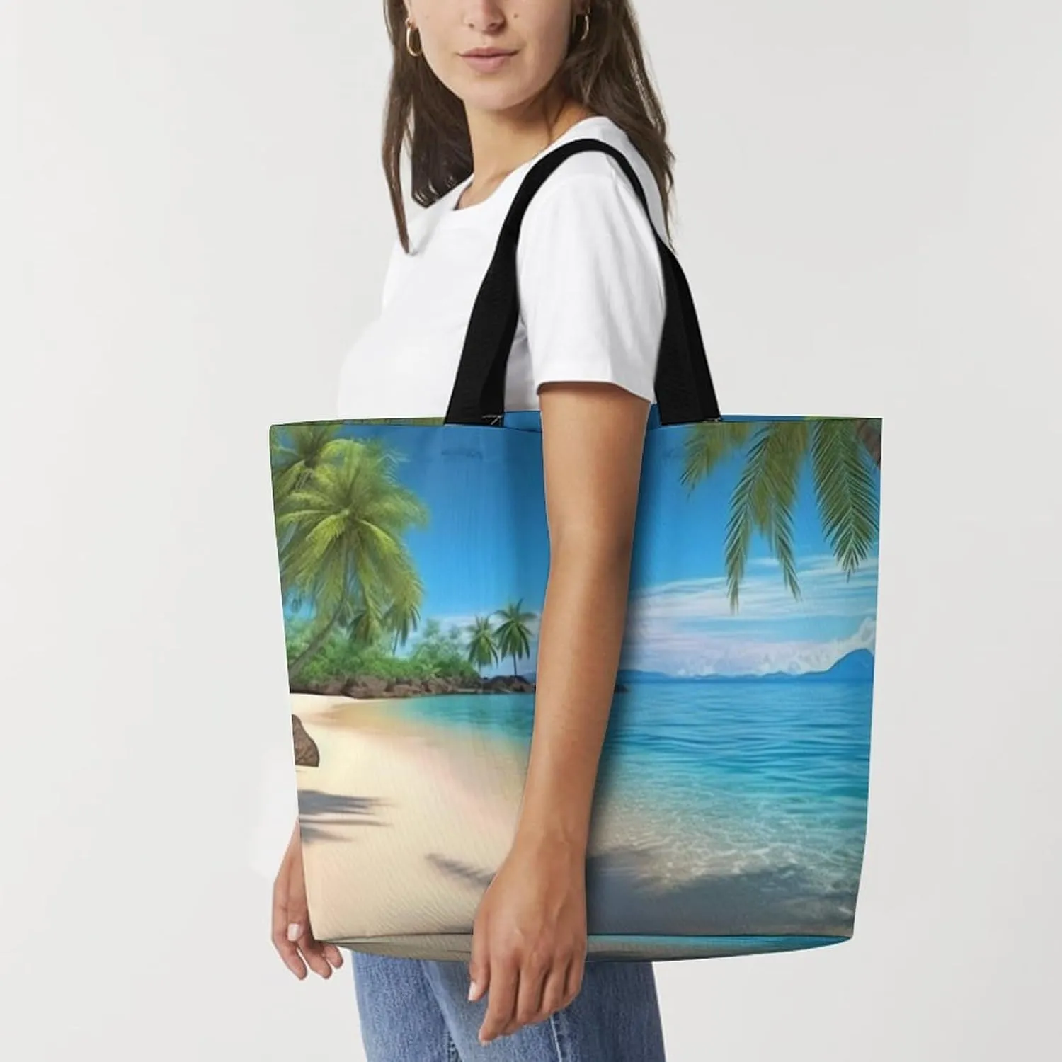 White Head Eagle Tote Bag for Women Reusable Grocery Shoulder Bags Shopping Bag for Travel, Groceries