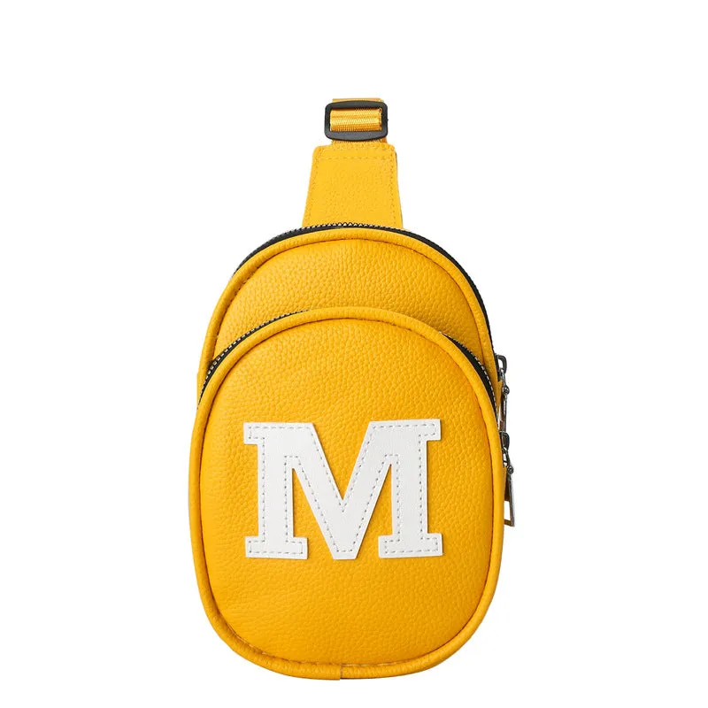 Wholesale fashionable baby PU letter crossbody small chest bag