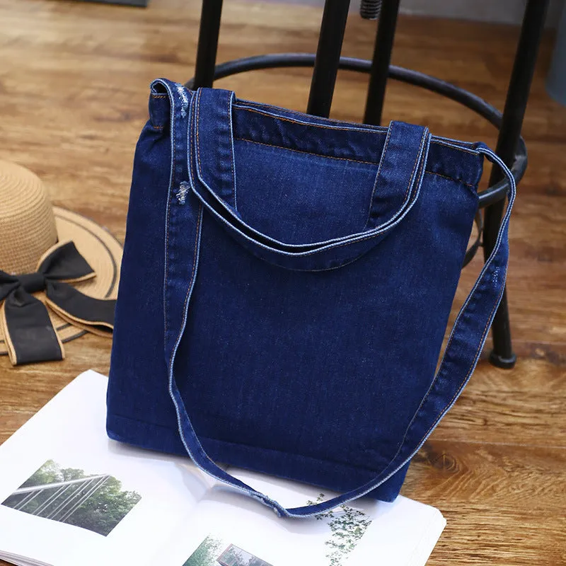 Wholesale new fashion color denim cloth shoulder bags fashion simple dual-purpose Satchel