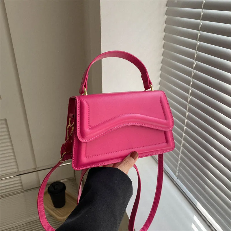 Wholesale PU Simple Solid Color Messenger Shoulder Bag JDC-SD-HZD043