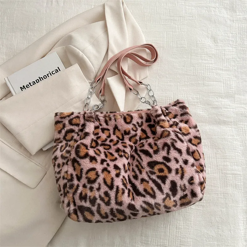 Wholesale Simple Large Capacity Bag Plush Tote Bag JDC-SD-ShengShi002