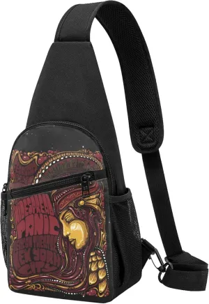Widespread Music Panic Backpack Crossbody Sling Bag Daypack Fanny Pack Cross Body Bag for Men and Women Chest Bag Travel Hiking Daypack