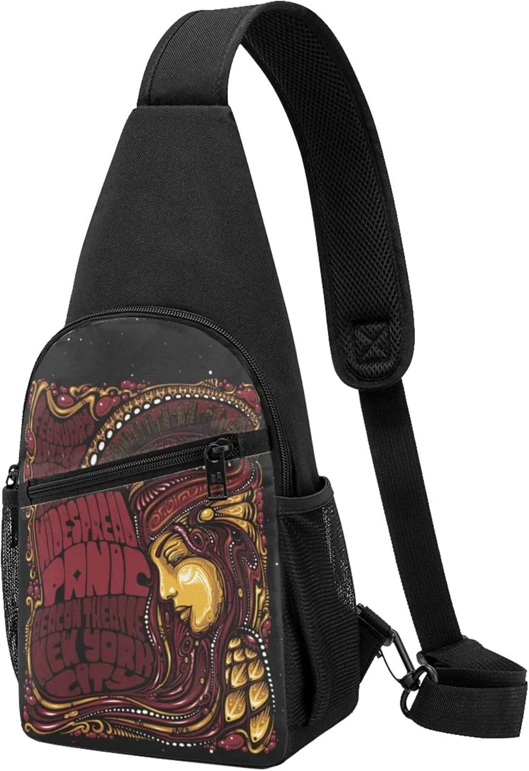 Widespread Music Panic Backpack Crossbody Sling Bag Daypack Fanny Pack Cross Body Bag for Men and Women Chest Bag Travel Hiking Daypack