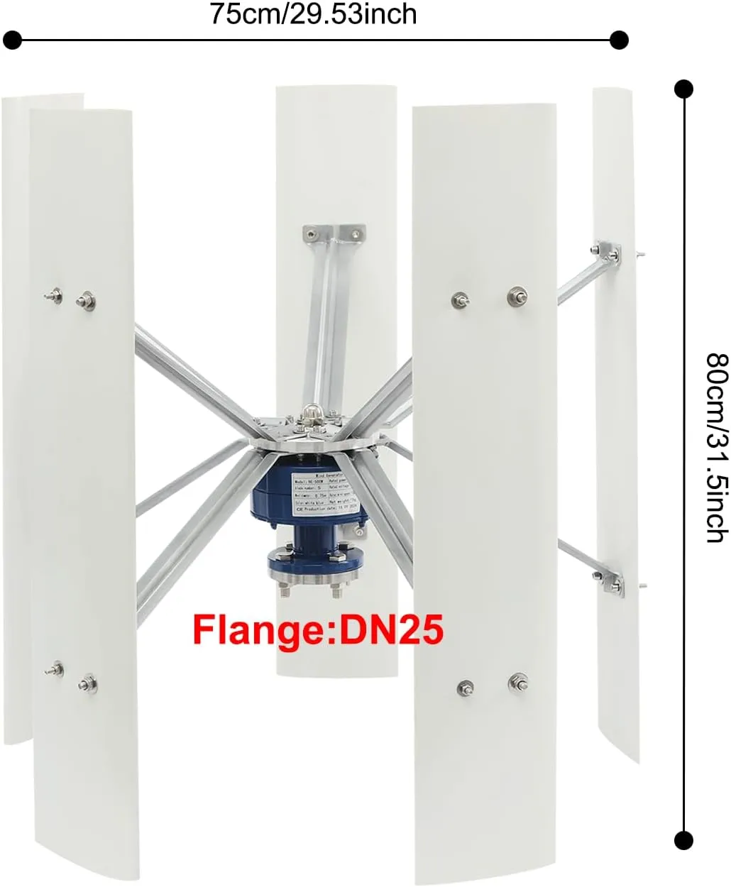 Wind Generator, 100W 12V 5 Blade Vertical Wind Turbine Generator Vertical Axis Wind Turbine Vertical Wind Generators Kit Wind Power Generators w/Controller for Home, Business, Ships