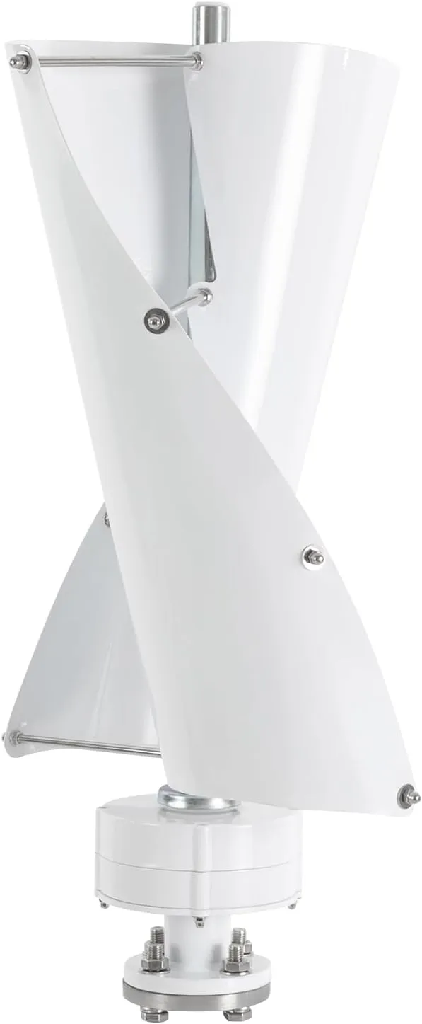Wind Turbine, 500W 42.65ft/s Vertical Axis Wind Turbine Generator Home Windmill Kit Hybrid Wind System with Controller for Home, Business, Industrial Energy Supply (500W 12V White)