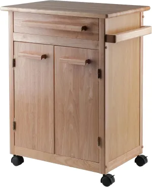 Winsome Wood Kitchen Cart, Natural, Single Drawer (82027)