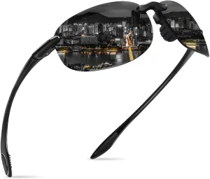 WISTON Sports Polarized Sunglasses for Men Women Tr90 Rimless Frame for Running Fishing Baseball Driving W8001