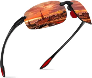 WISTON Sports Polarized Sunglasses for Men Women Tr90 Rimless Frame for Running Fishing Baseball Driving W8001
