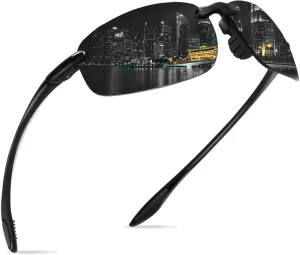 WISTON Sports Polarized Sunglasses for Men Women Tr90 Rimless Frame for Running Fishing Baseball Driving W8001