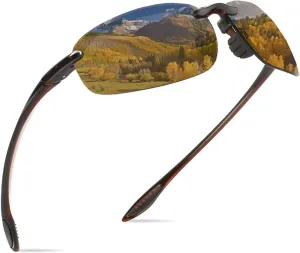 WISTON Sports Polarized Sunglasses for Men Women Tr90 Rimless Frame for Running Fishing Baseball Driving W8001