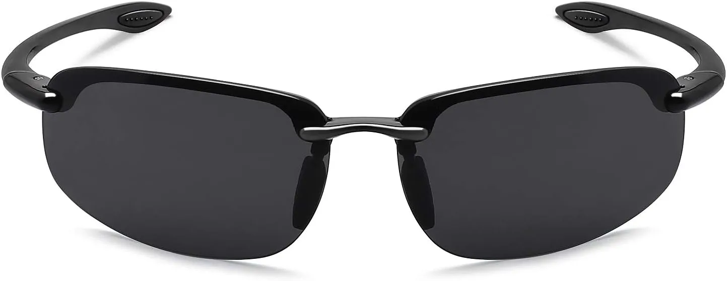 WISTON Sports Polarized Sunglasses for Men Women Tr90 Rimless Frame for Running Fishing Baseball Driving W8001