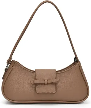 Women Casual Underarm Bag PU Leather Simple Armpit Bag Solid Color Stylish Cool Girl Handbag Travel Shopping Work Dat