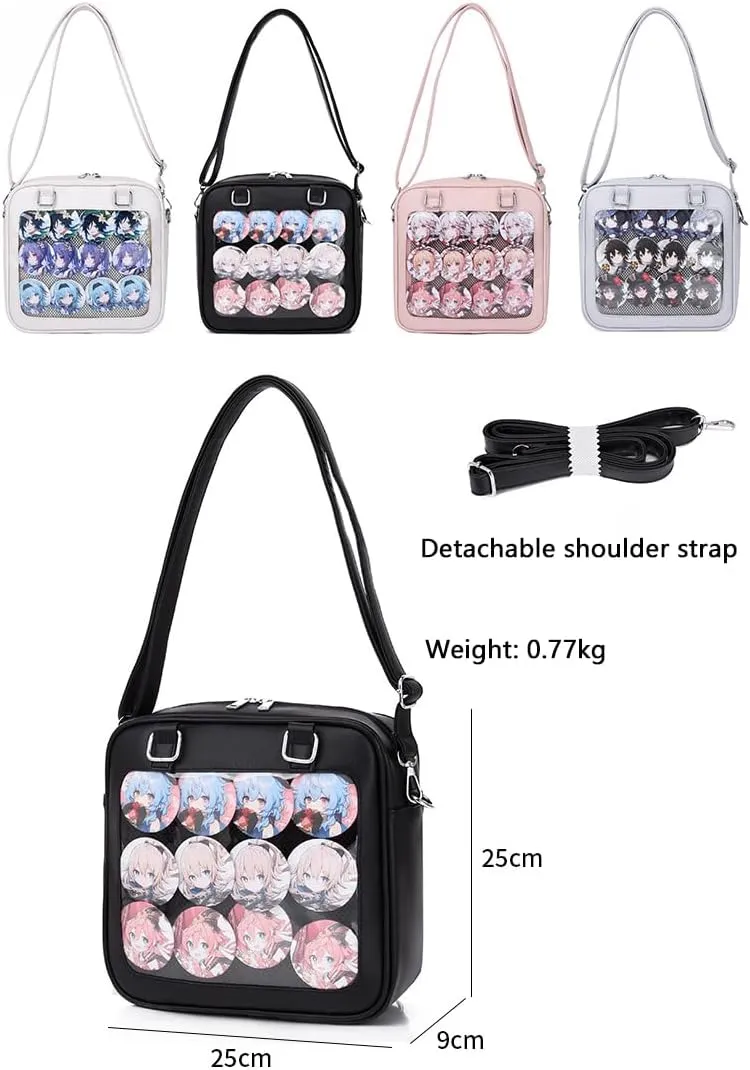 Women Small Backpack, Mini Clear Daypack Satchel & Travel Bag with Detachable Shoulders Strap and Tie-back Board (White(no Accessories))