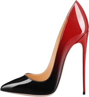 Women Stiletto Shoes Pointy Closed Toe High Heels Elegant and Fashionable Gradient Color Shallow Mouth Women's 12cm High Heel Evening Shoes