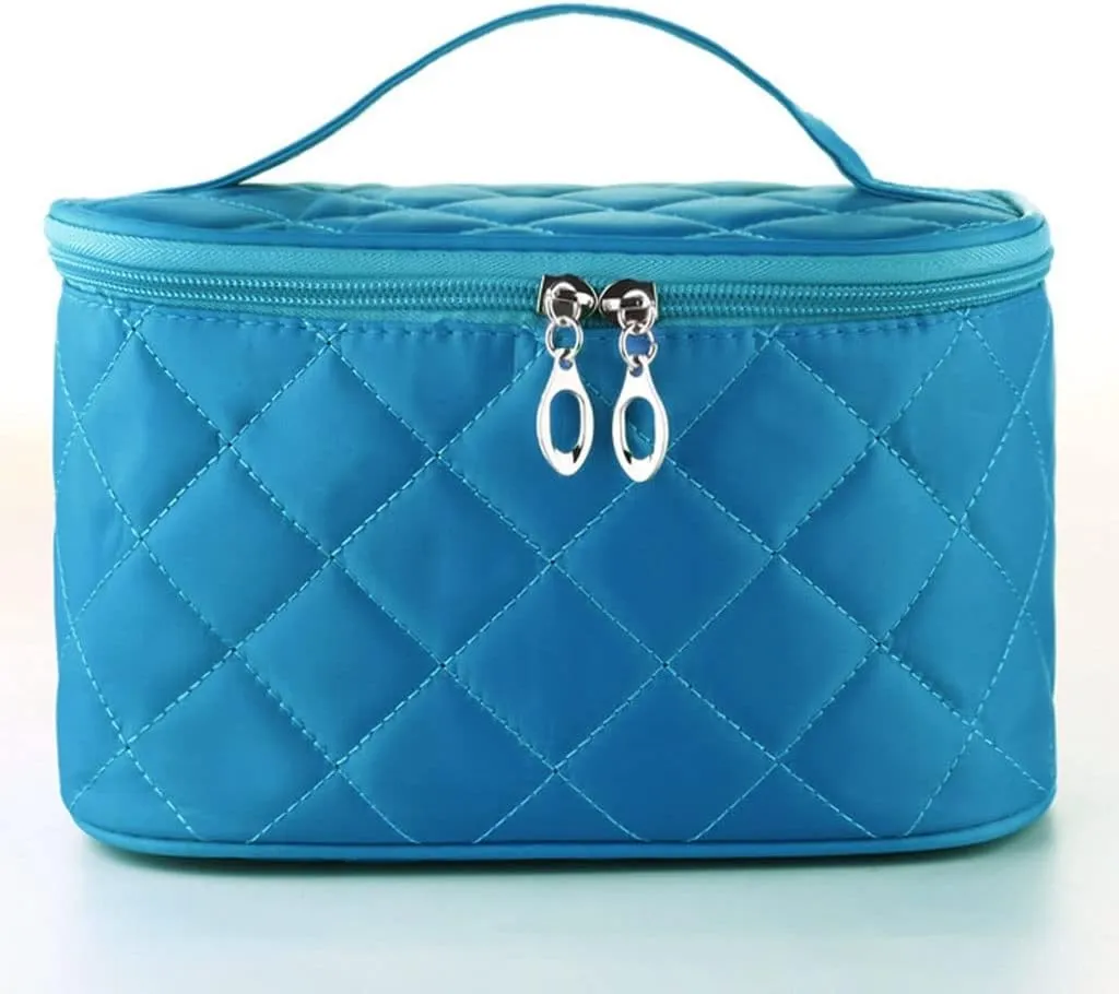 Women Travel Cosmetic Lattice Zipper Men Makeup Bags Organizer Beauty Toiletry Bag Wash Make Up Kits Case(D)