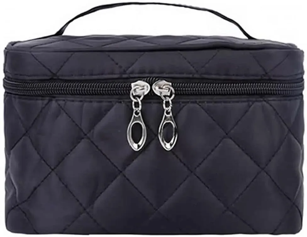 Women Travel Cosmetic Lattice Zipper Men Makeup Bags Organizer Beauty Toiletry Bag Wash Make Up Kits Case(D)