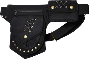 Women Waist Bag Pouch Vintage Waist pack Hip Bag Fanny Bag with Adjustable Belt Strap Renaissance Faire Festival Chest Pack