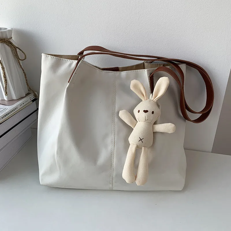 Women's Artistic Fresh Hong Kong Simple Solid Color Shoulder Bags