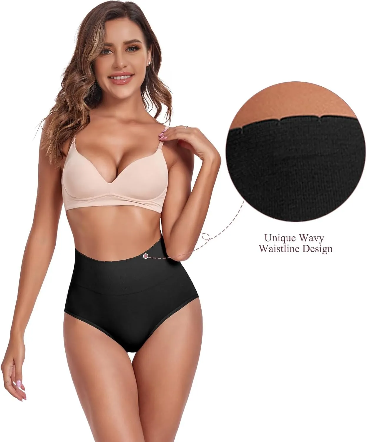 Women's Briefs Underwear High Waist Tummy Control Full Coverage Panties, Ladies Postpartum Underpants 5 Pack