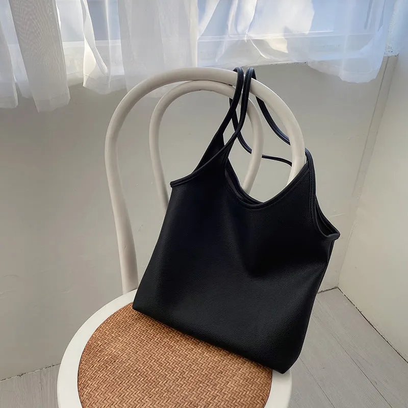 Women's Capacity Korean Style Simple Solid Color Lightweight Shoulder Bags