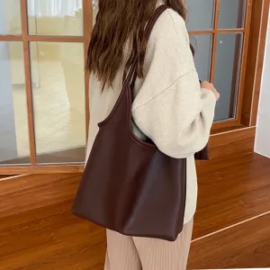 Women's Capacity Korean Style Simple Solid Color Lightweight Shoulder Bags