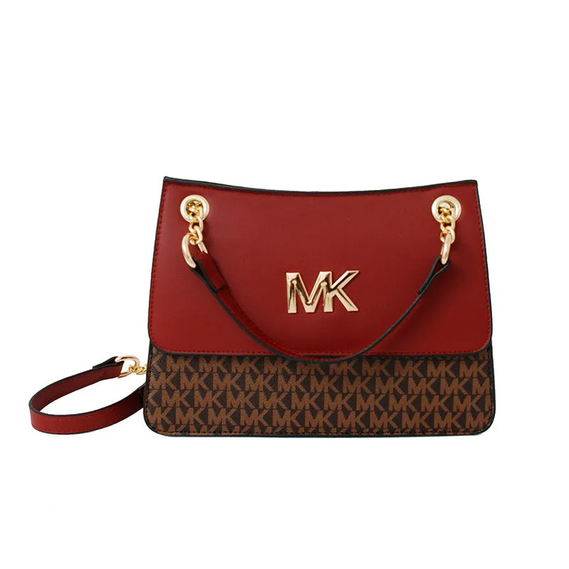 Women's Chain Contrast Color Fashion Texture Large Shoulder Bags