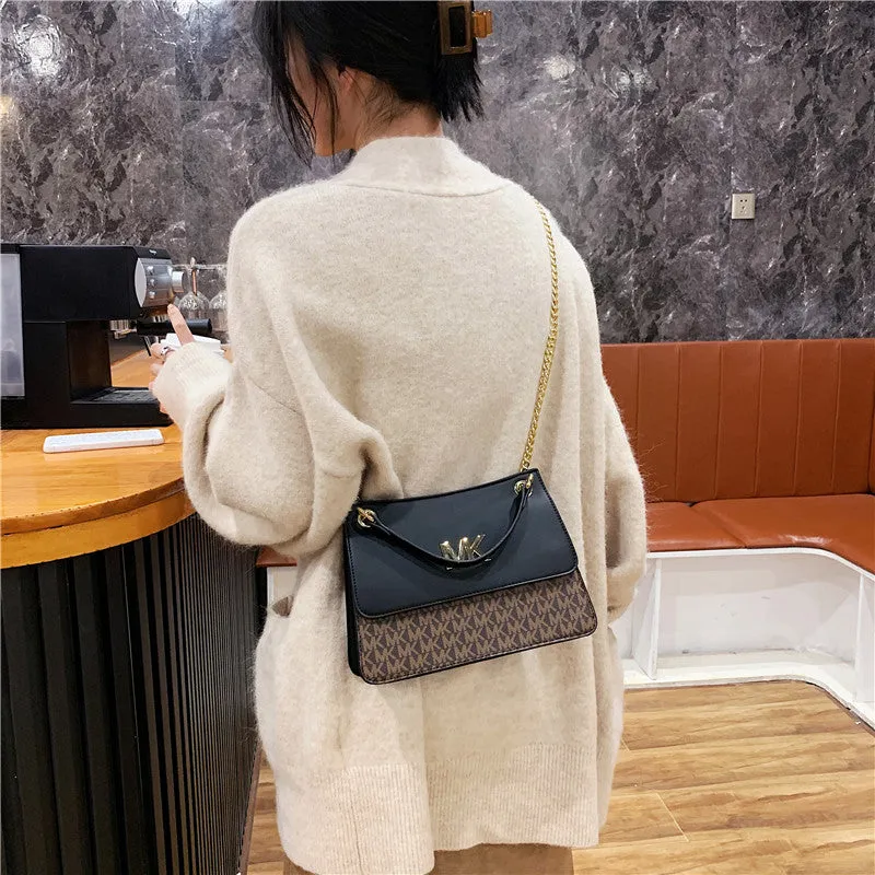 Women's Chain Contrast Color Fashion Texture Large Shoulder Bags