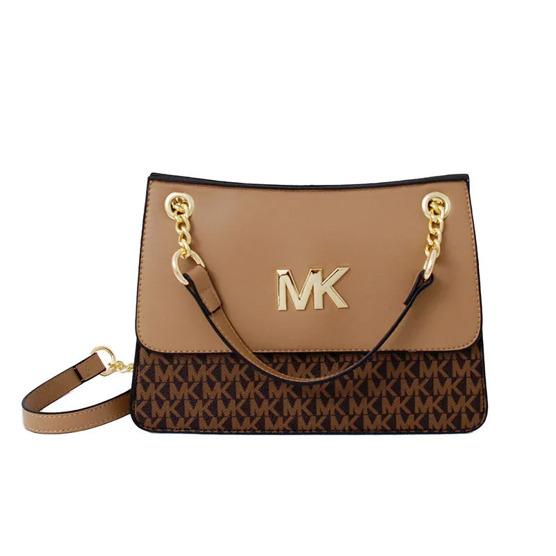 Women's Chain Contrast Color Fashion Texture Large Shoulder Bags