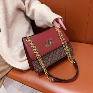 Women's Chain Contrast Color Fashion Texture Large Shoulder Bags