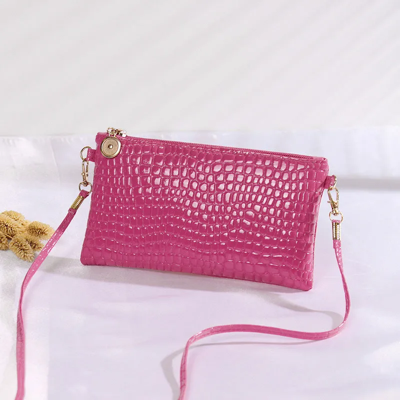 Women's Crocodile Pattern Hand Patent Leather Crossbody Bags
