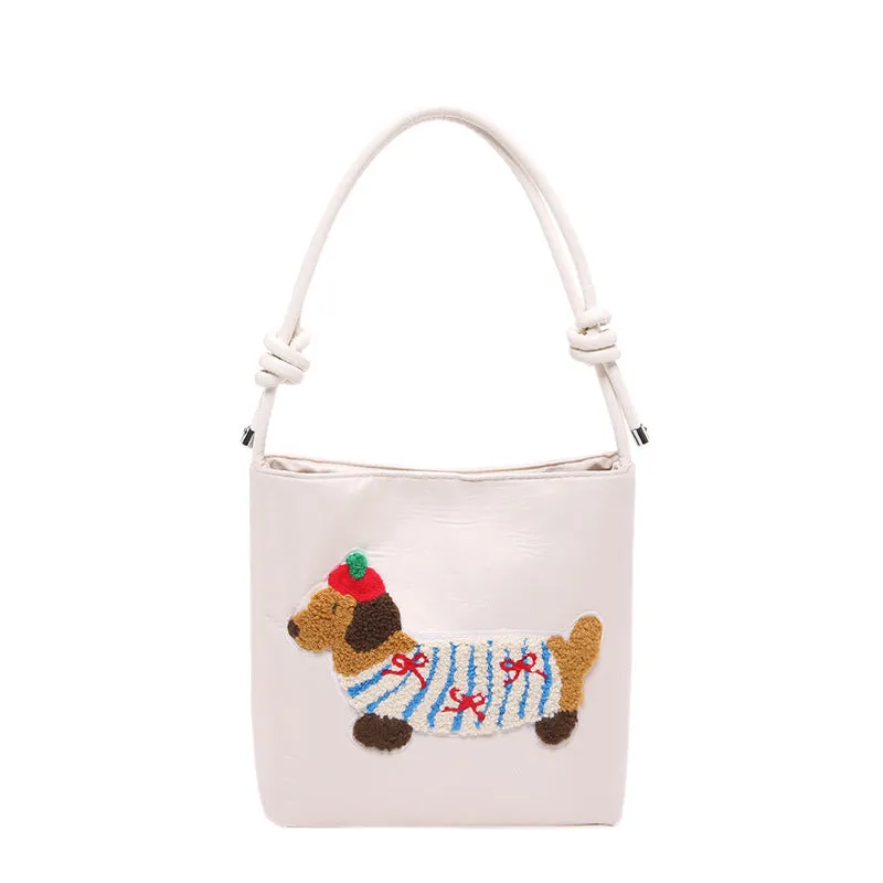 Women's Cute Sausage Dog Fashion Portable Underarm Shoulder Bags