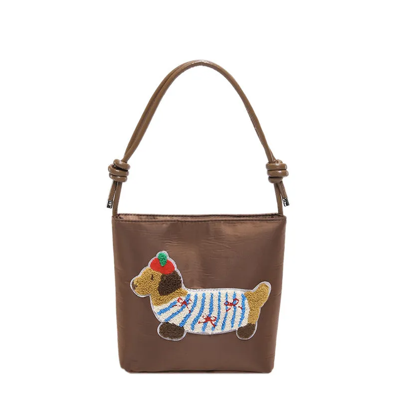 Women's Cute Sausage Dog Fashion Portable Underarm Shoulder Bags