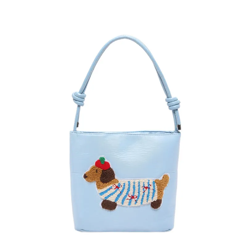 Women's Cute Sausage Dog Fashion Portable Underarm Shoulder Bags