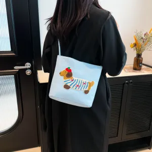 Women's Cute Sausage Dog Fashion Portable Underarm Shoulder Bags
