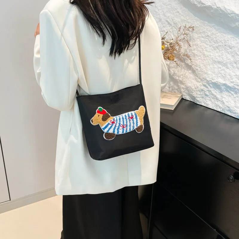 Women's Cute Sausage Dog Fashion Portable Underarm Shoulder Bags