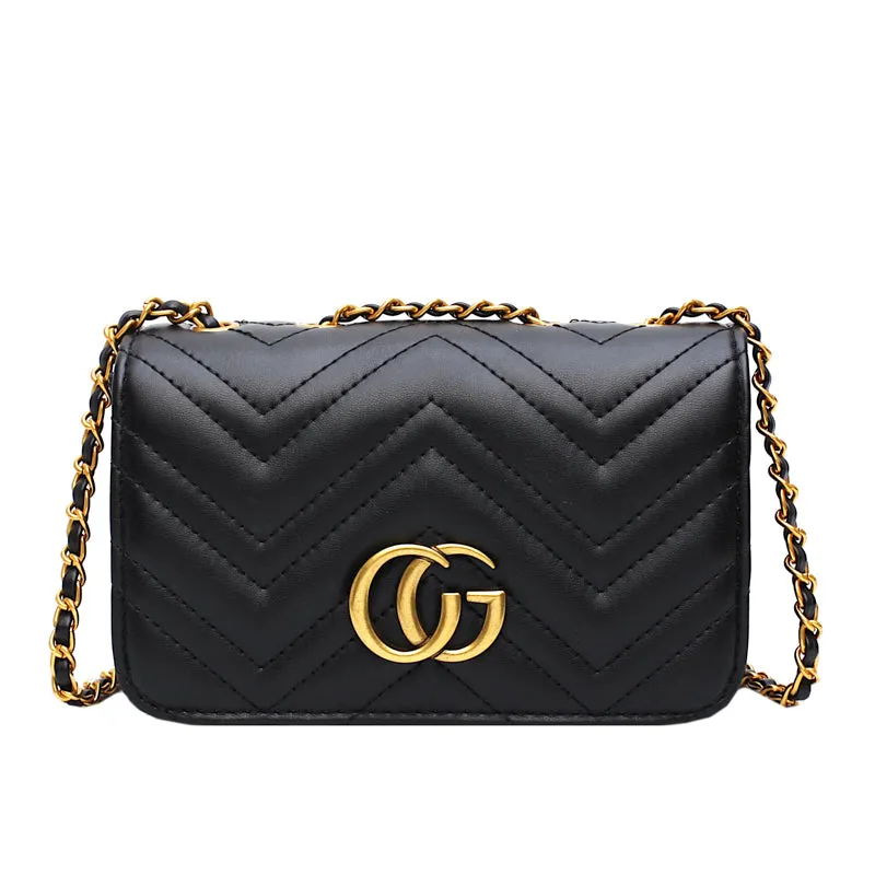 Women's Designer Simple Classic Leather Chain Messenger Bag