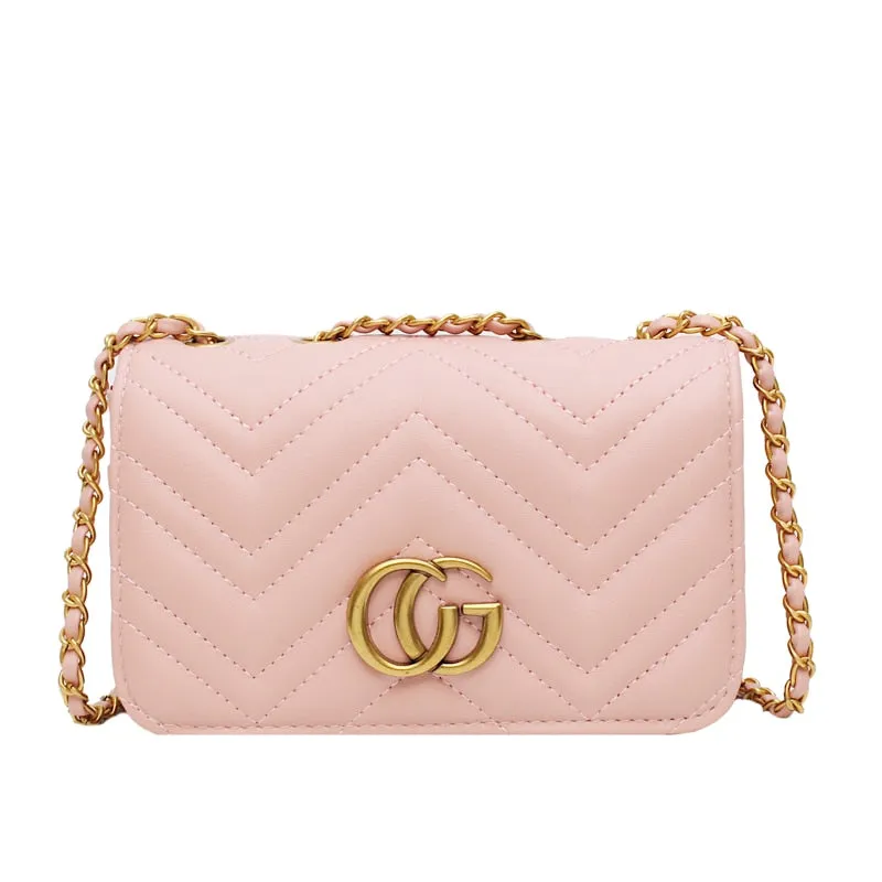 Women's Designer Simple Classic Leather Chain Messenger Bag