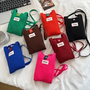 Women's Dopamine Mini Fashionable Simple Solid Color Crossbody Bags